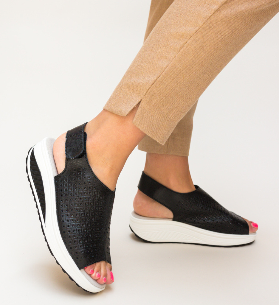 Platforme Liberty Negre - Sandale Elegante - imagine 3