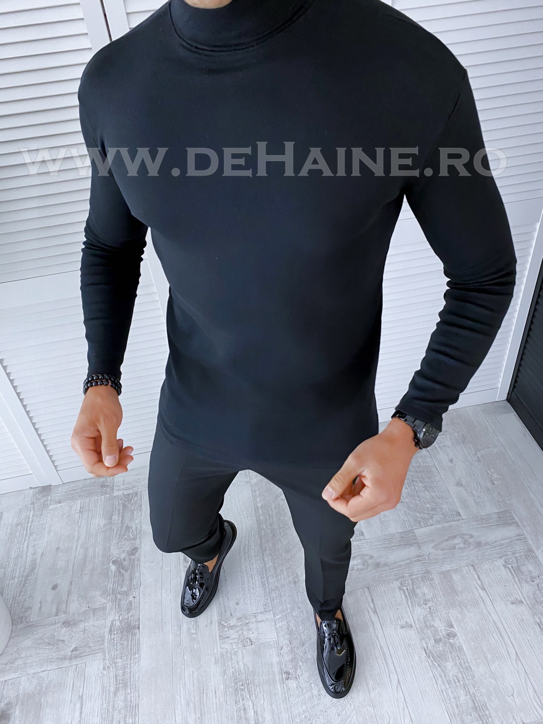 Helanca Barbati Slim Fit Neagra | Modern