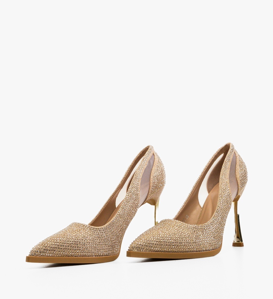 Pantofi Dama Bomb Aurii Eleganți - imagine 4
