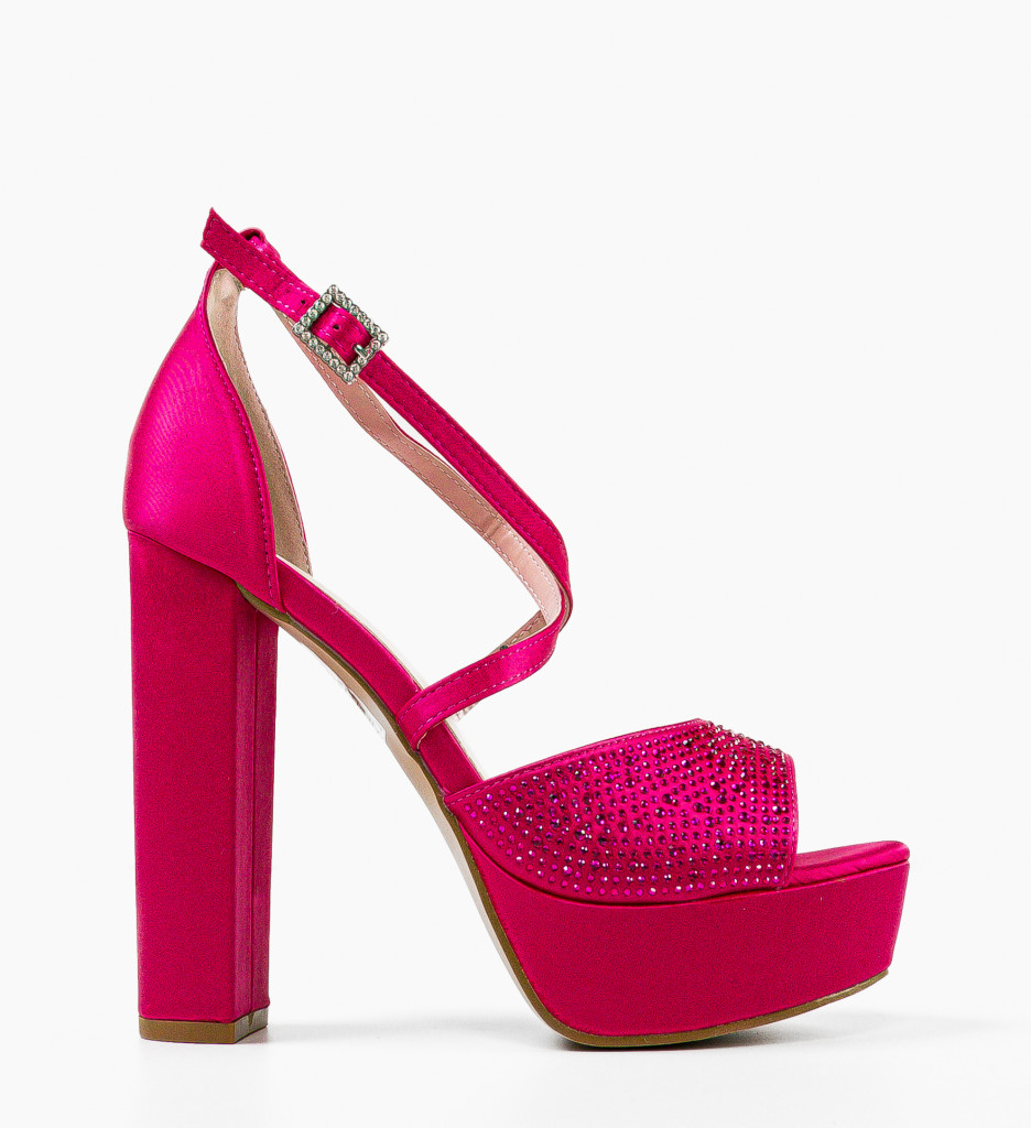 Sandale Parthen Fuchsia cu Toc Elegant - imagine 5
