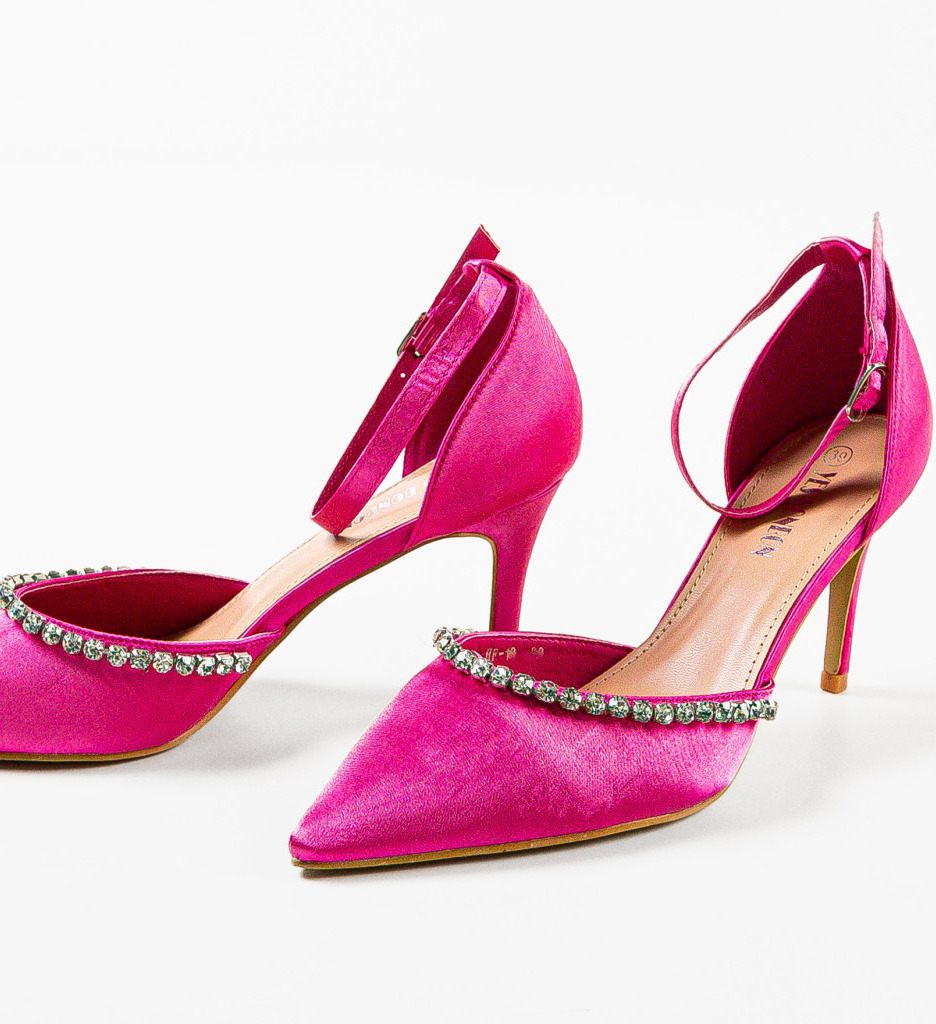 Pantofi Dama Aine Fuchsia cu Toc Eleganți - imagine 5