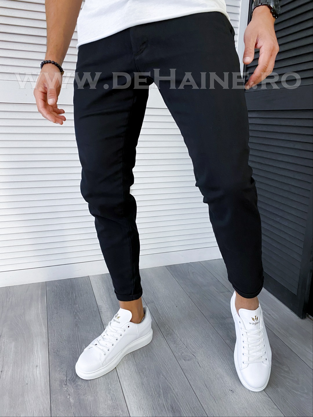 Pantaloni barbati casual negri B6297 B7-4.1