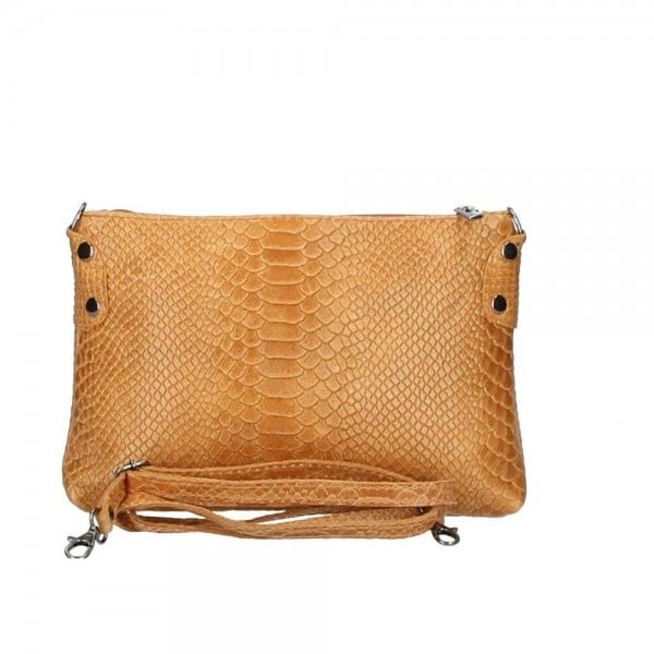 Geanta Dama Delis Piele Naturala, Culoare Cognac - imagine 4