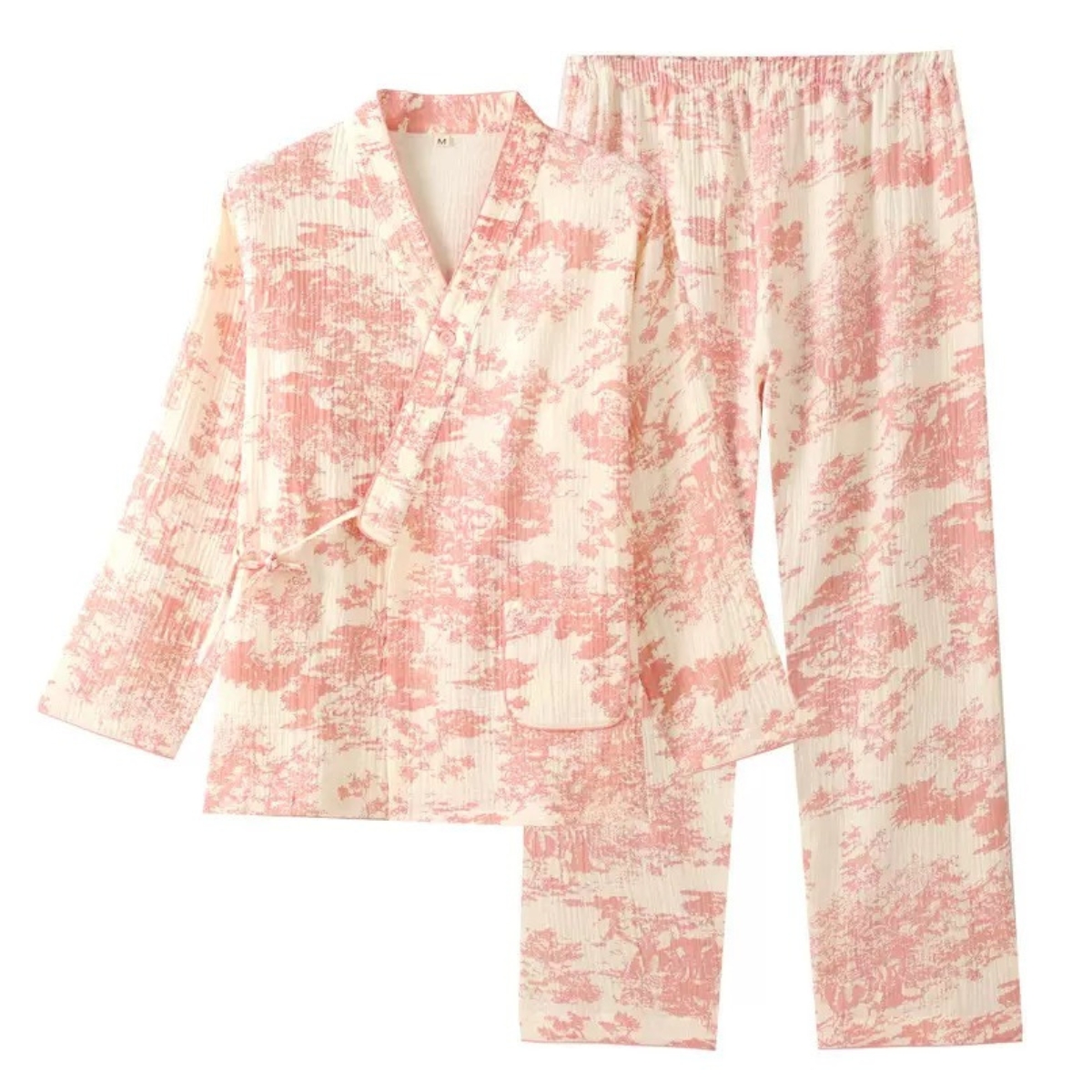 Pijama Dama 2 piese Velvet Calm Roz - imagine 4