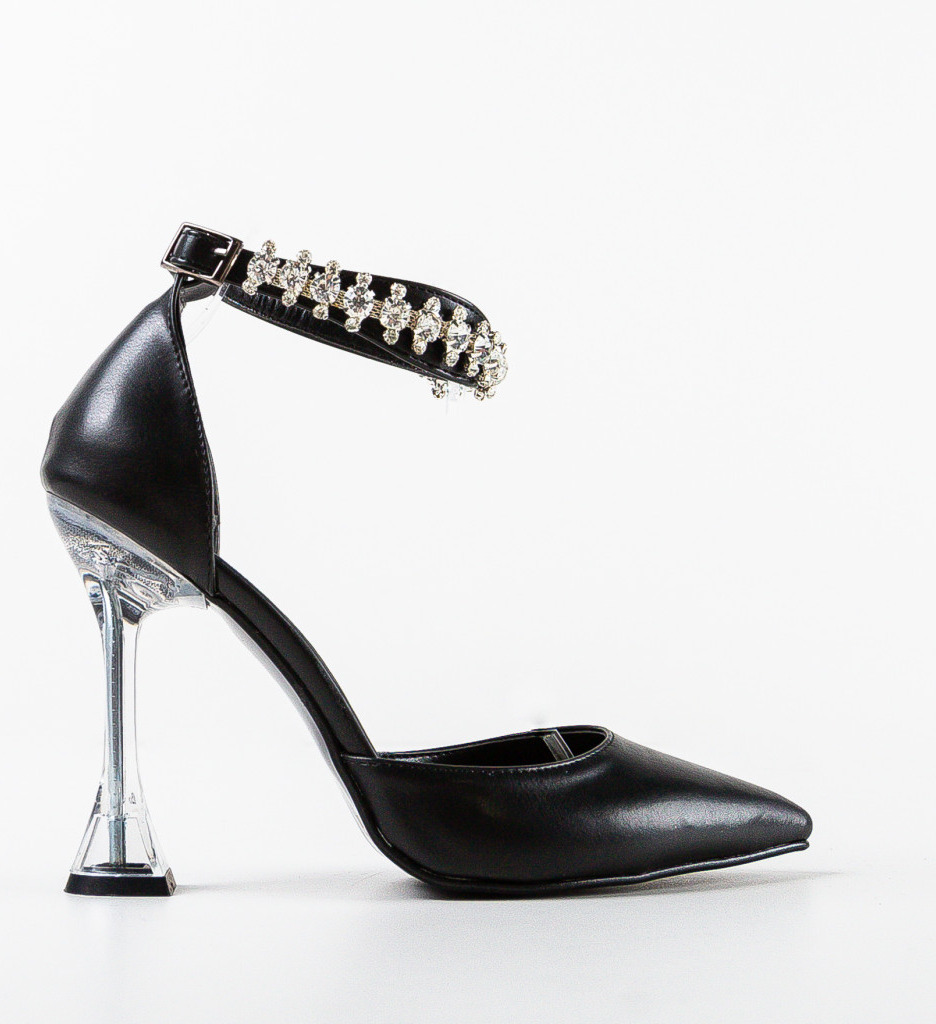 Pantofi Mydek Negri cu Toc Eleganți - imagine 4