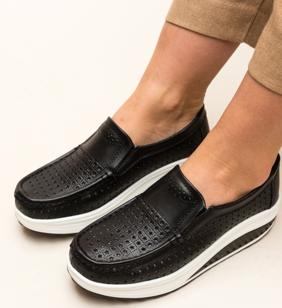 Pantofi Casual Bicaz Negri - Confort & Stil - imagine 5