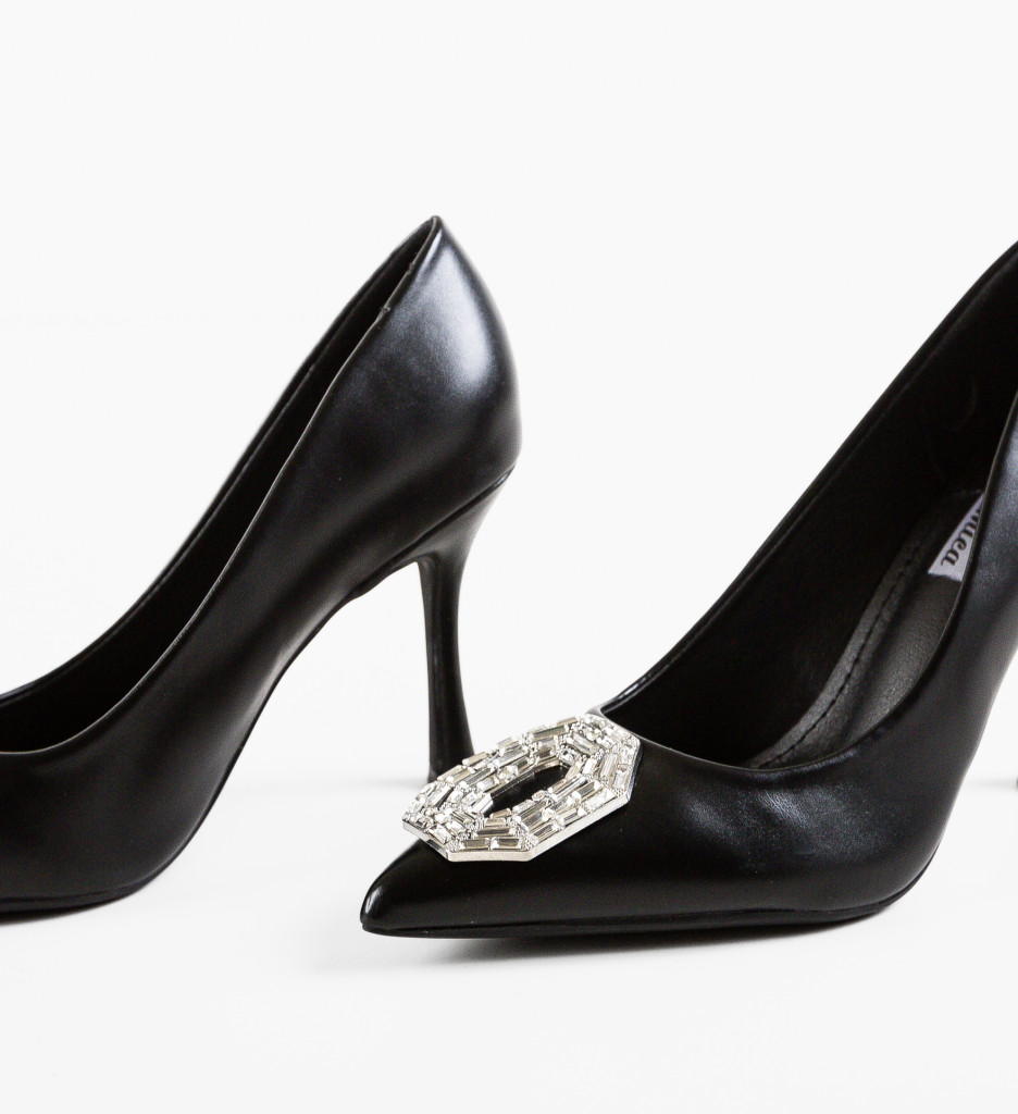 Pantofi Dama Aliss Negri cu Toc - Eleganță - imagine 8