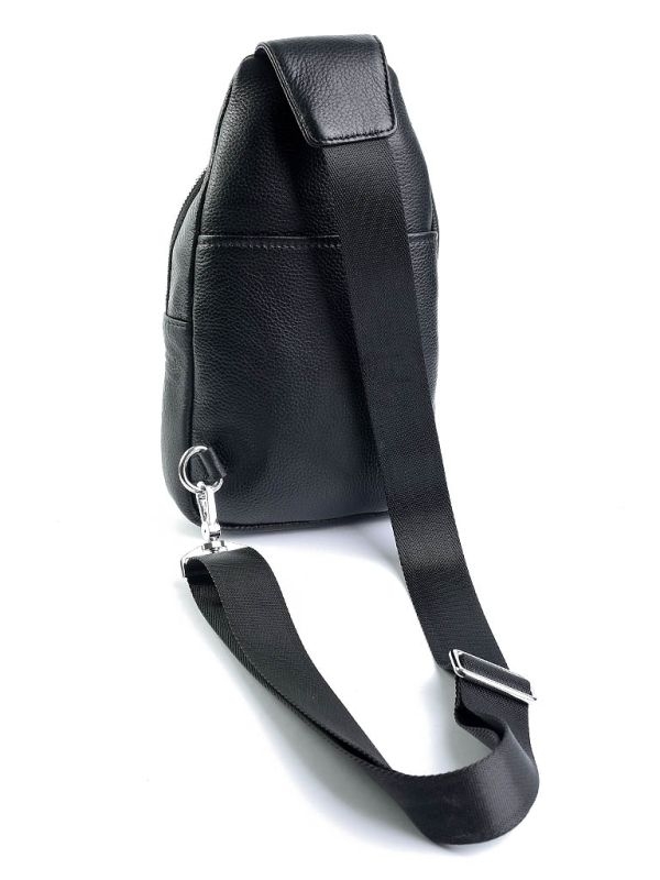 Geanta barbati piele naturala crossbody Neagra 231202 - imagine 2