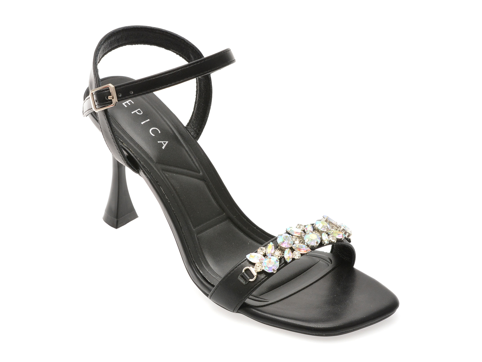 Sandale Elegante Epica Negre | Piele Ecologică