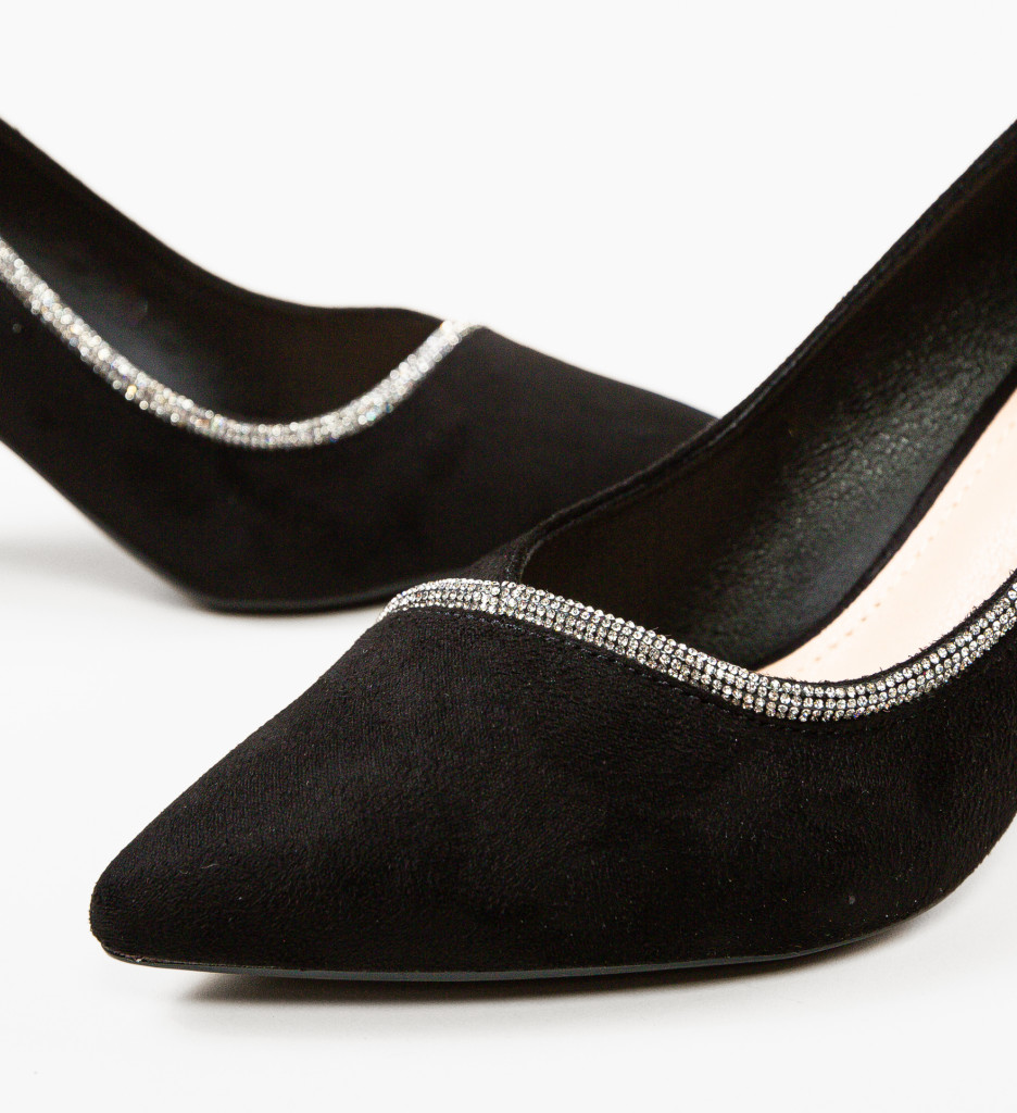 Pantofi Bavalka Eleganți cu Toc Negri - imagine 11