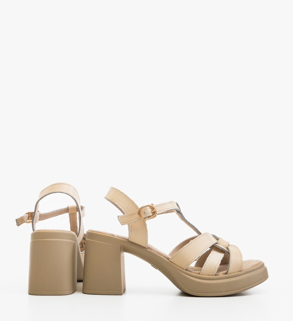 Sandale cu toc Yarty Bej – Eleganță și confort - imagine 5