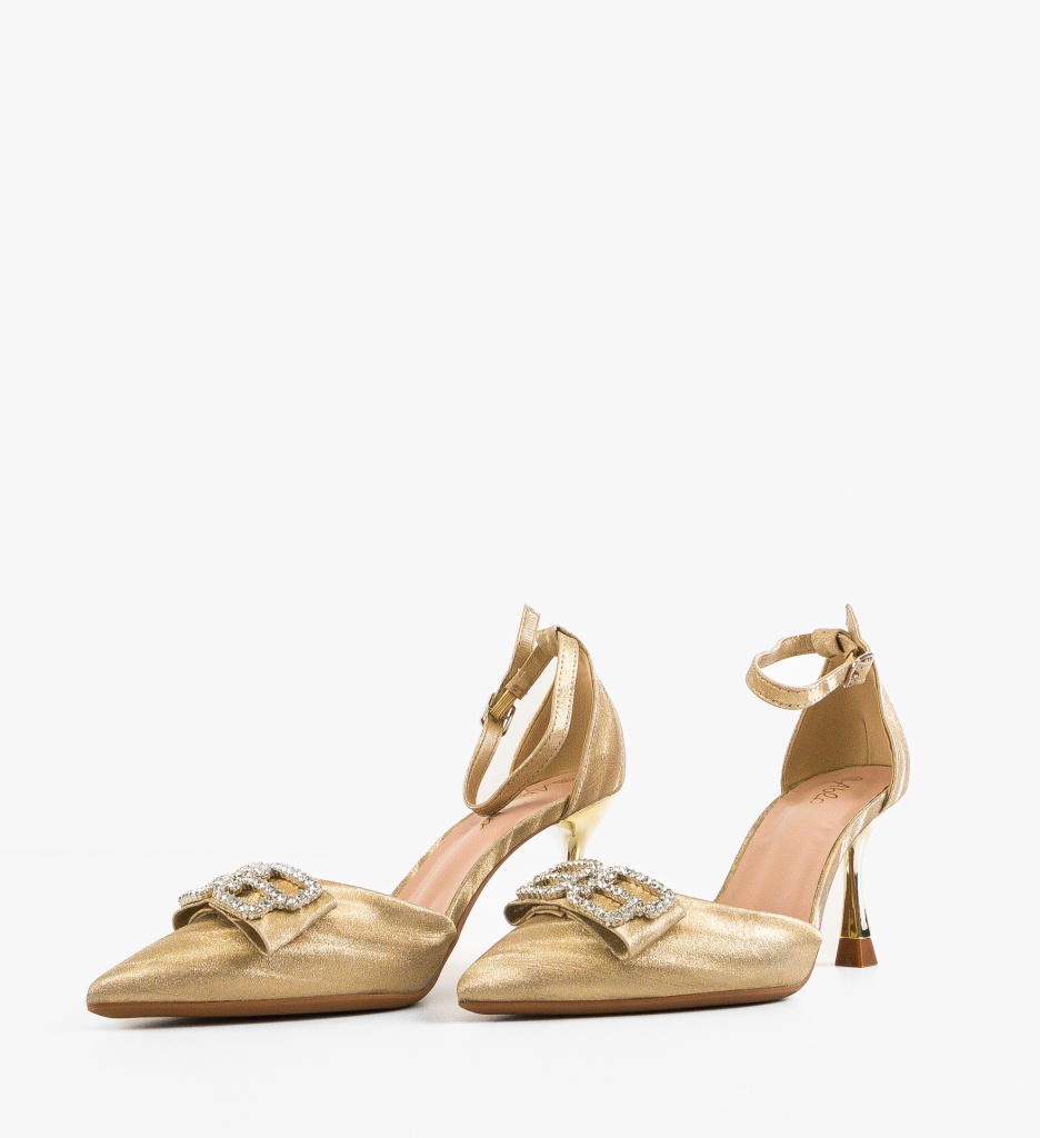 Pantofi Stueck Aurii 2 | Eleganți cu Toc - imagine 6