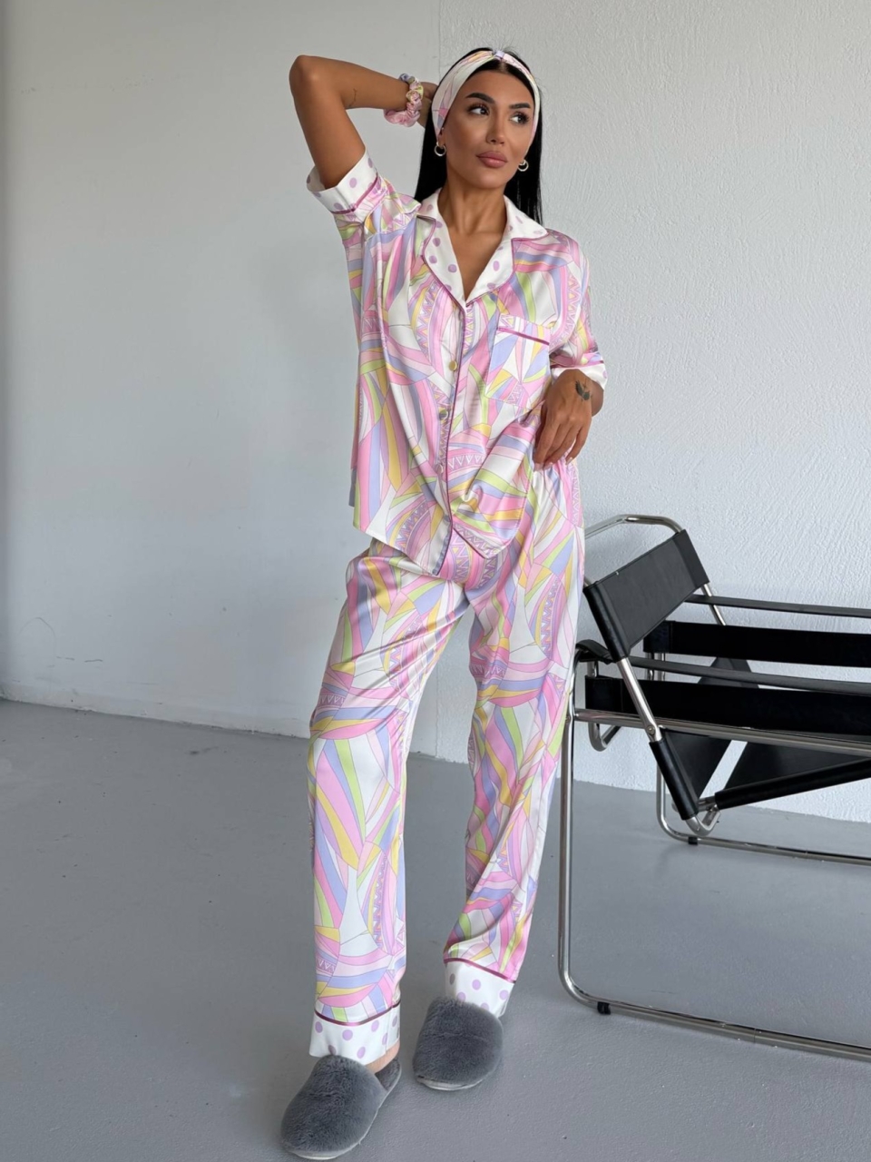 Set Pijama Delis 2 Piese Satin Mat - imagine 2