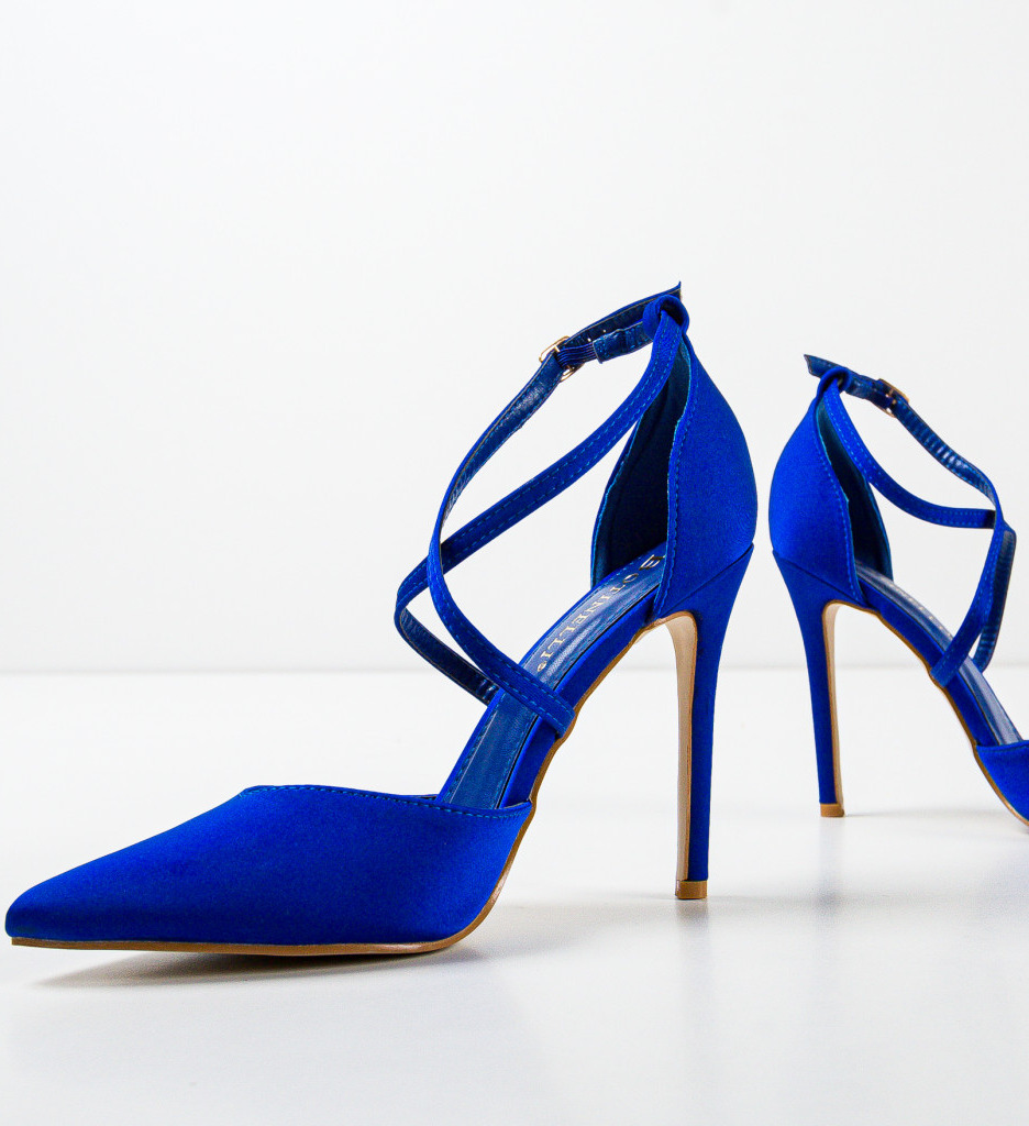 Pantofi Toc Arpat Albastri - Eleganță Asigurată - imagine 7