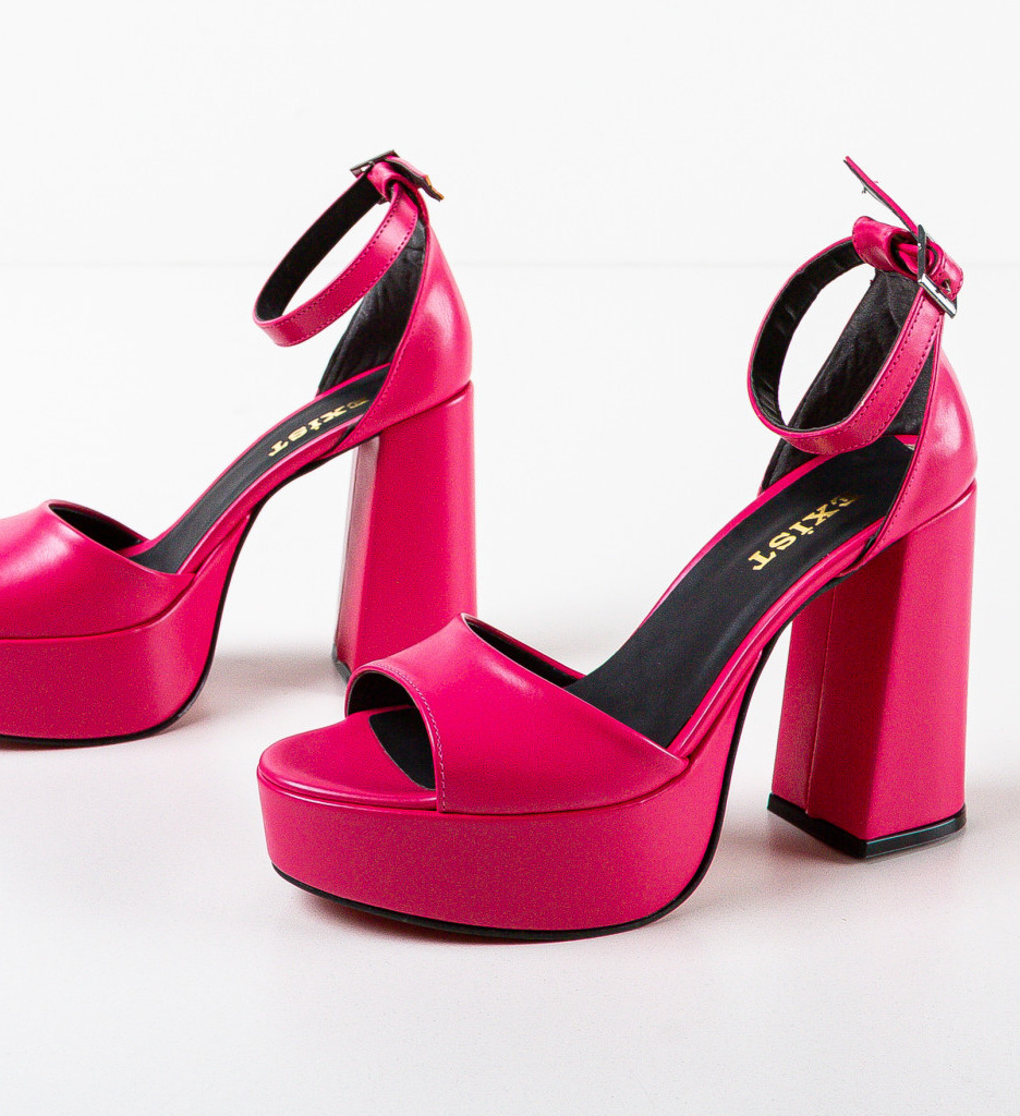 Sandale Dama Katina Fuchsia cu Toc Elegante