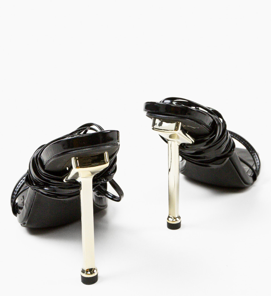 Sandale Abbondio Negre cu Toc Elegante - imagine 7