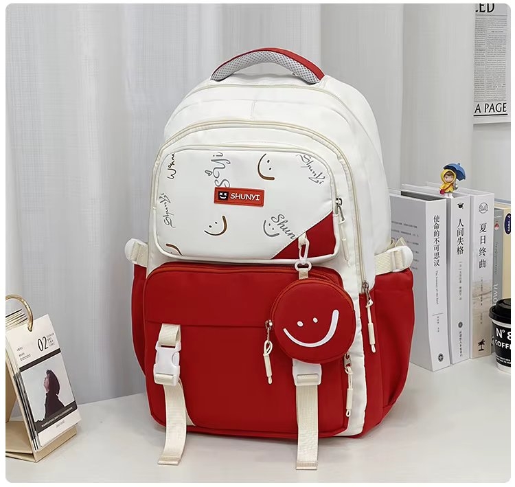 Rucsac Dama Picadili Sabira Rosu, Impermeabil - imagine 3
