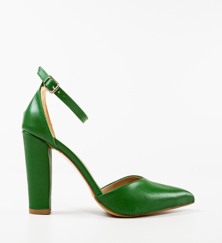 Pantofi dama Gizmo Verzi cu toc - eleganță și confort - imagine 4