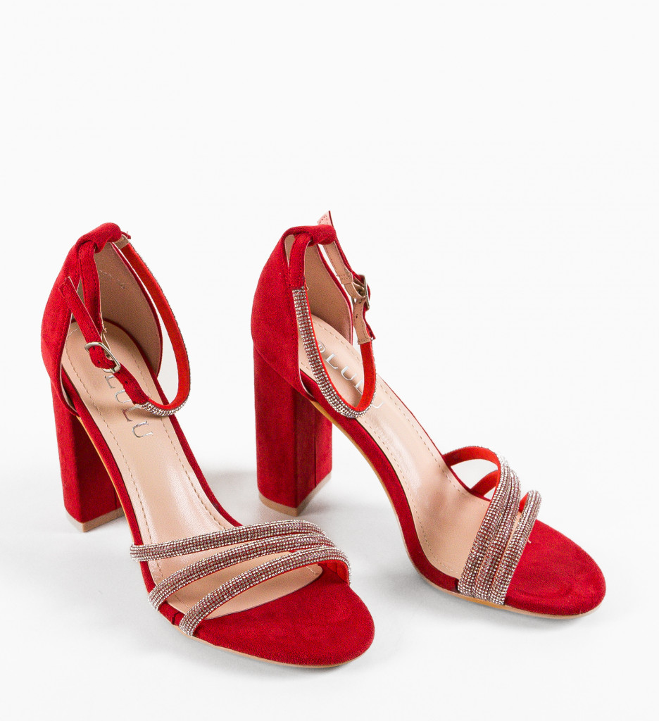 Sandale Willyy Rosii cu Toc Elegante - imagine 6