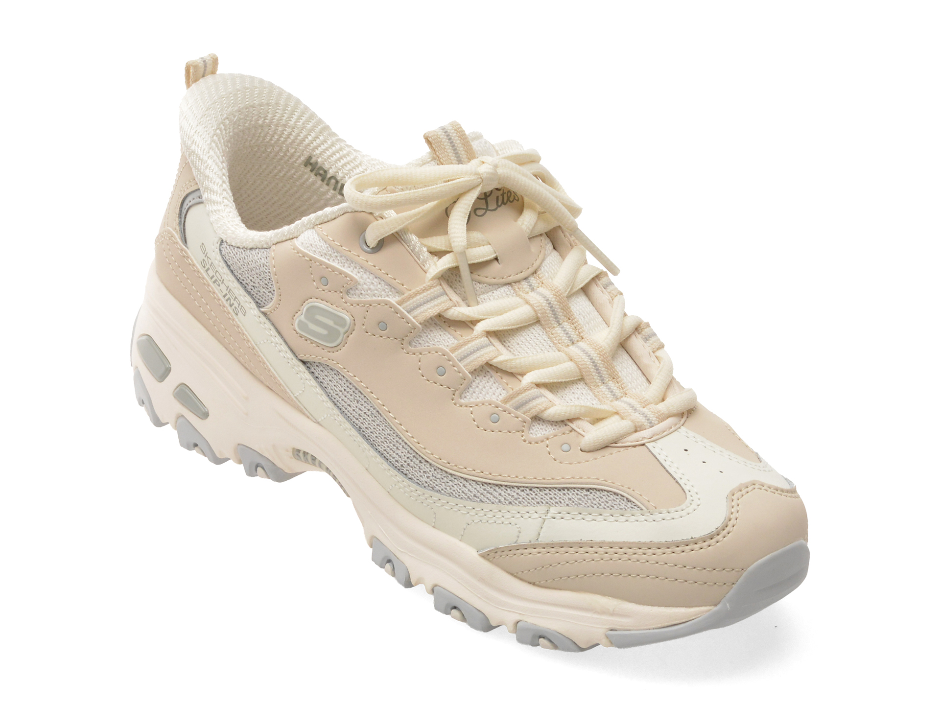 Pantofi Skechers D'LITES Bej cu Memory Foam