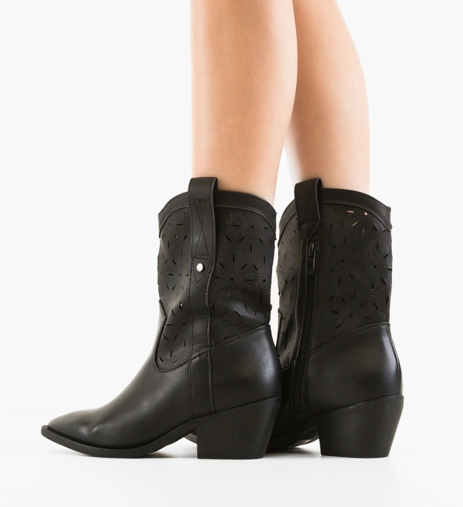 Botine Dama Mich Negre - Eleganță și Confort - imagine 2