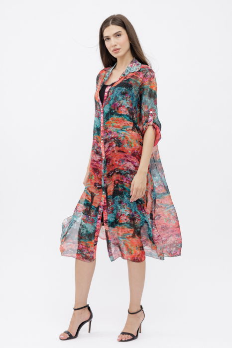Rochie Cămăși Shopika Imprimeu Pictural Matase