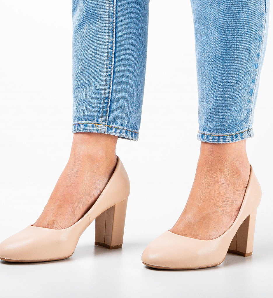 Pantofi cu Toc Adas Nude | Eleganță Versatilă - imagine 3