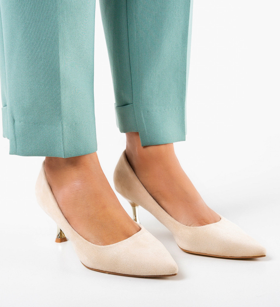 Pantofi dama Trois Bej cu toc - Eleganță și Stil - imagine 5