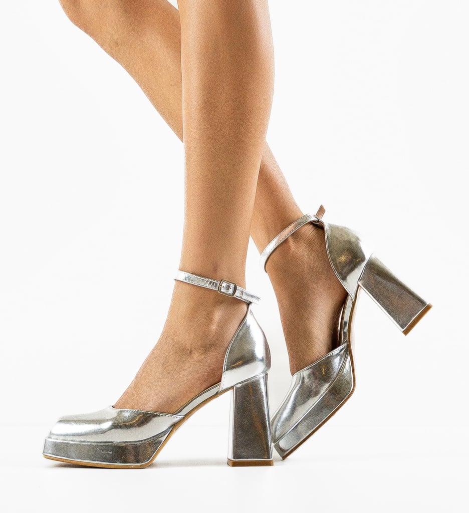 Pantofi Kausar Argintii - Eleganta la Fiecare Pas - imagine 2