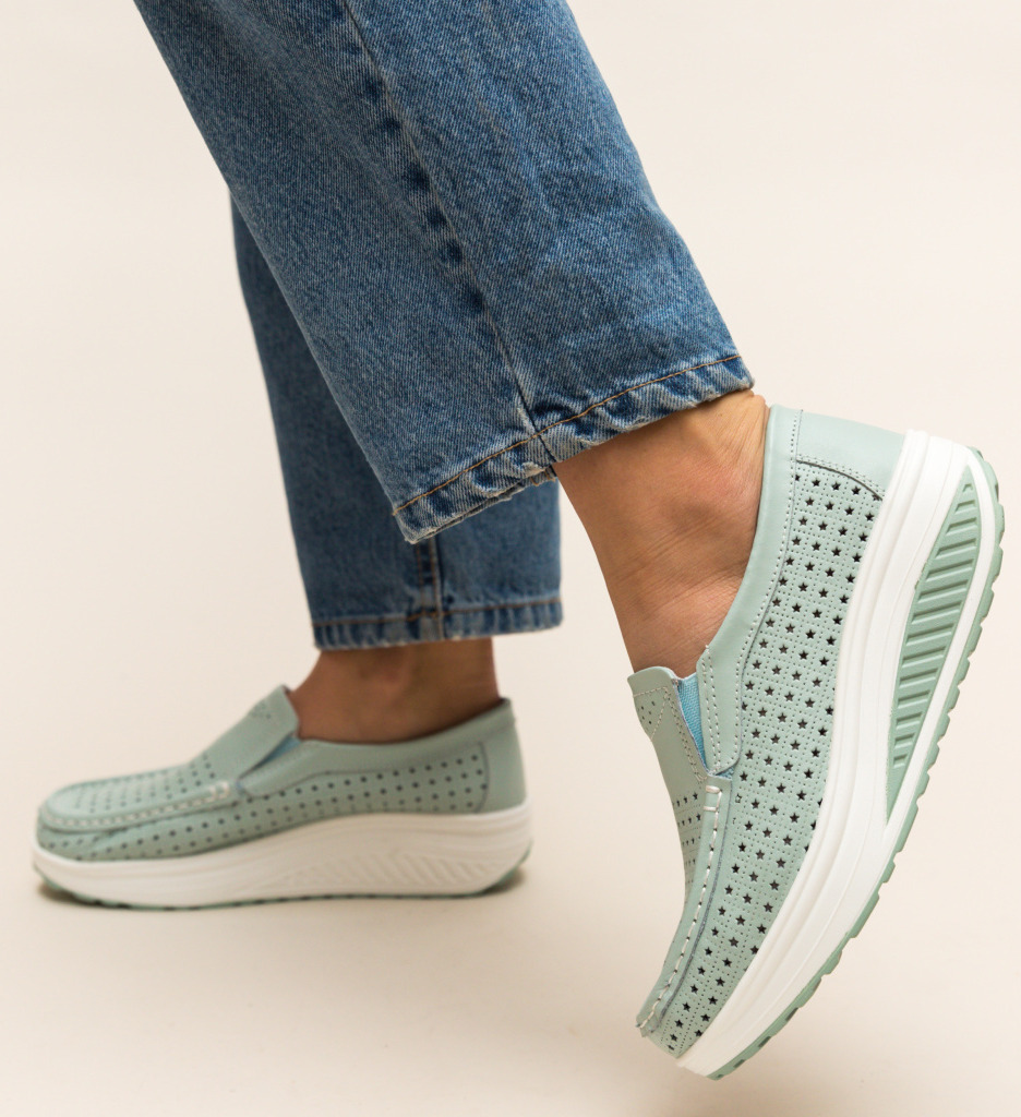 Pantofi Casual Bicaz Turcoaz - Confort & Stil - imagine 4
