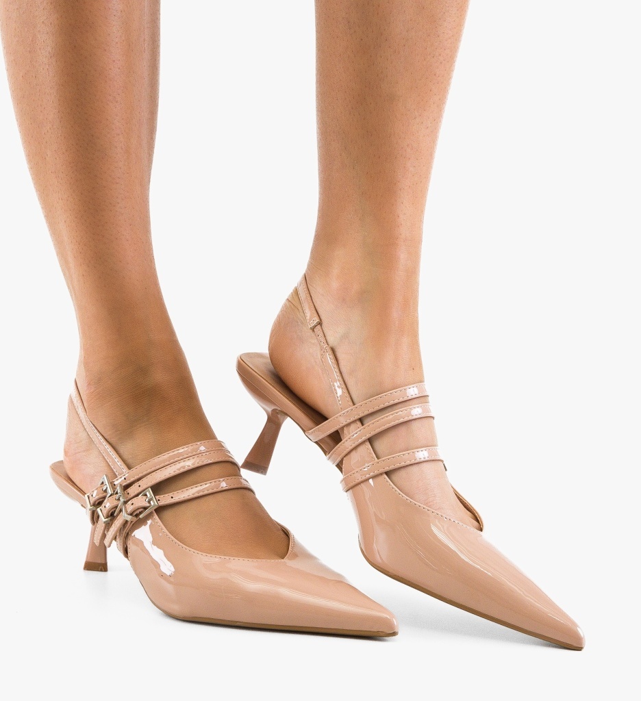 Pantofi Dama Nude Eleganți | Toc Stabil