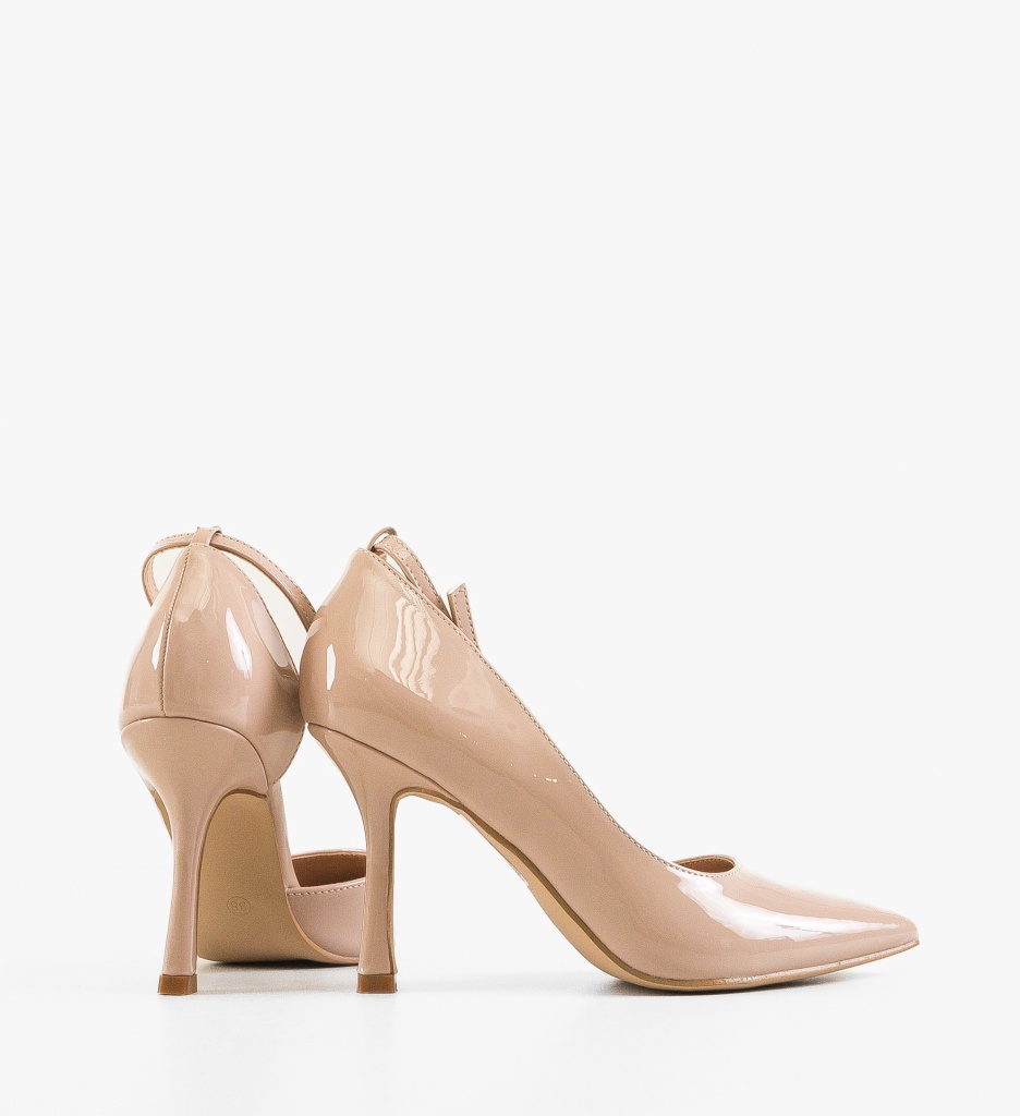 Pantofi Dama Iga Nude cu Toc Eleganți - imagine 4