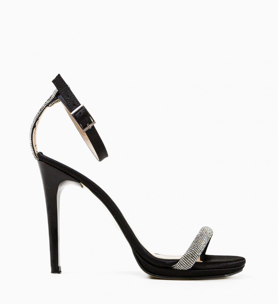 Sandale Arukam Negre cu Toc Elegant - imagine 5