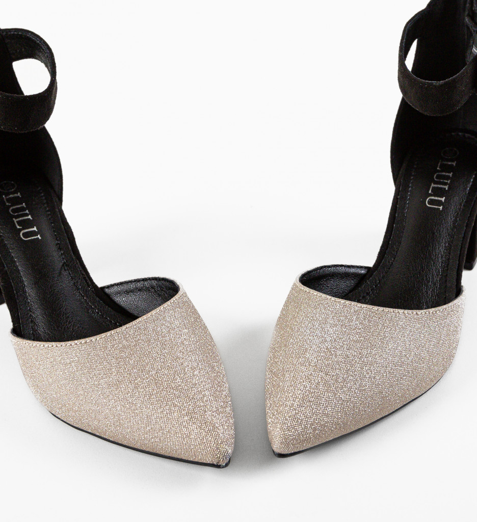 Pantofi Arbeu Aurii cu Toc Eleganți - imagine 7
