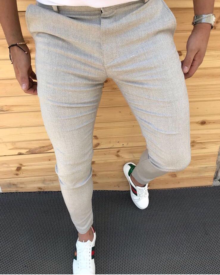 Pantaloni Eleganti Gri Barbati - Stil Modern