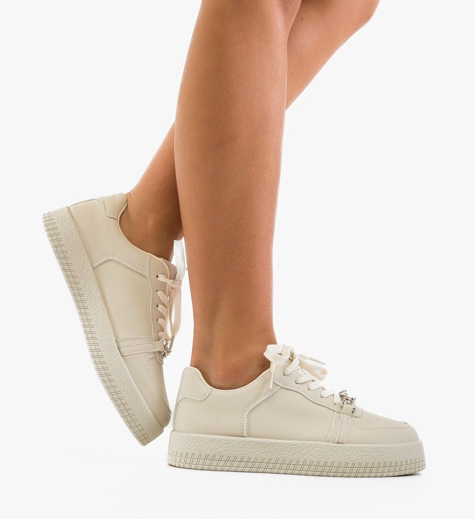 Sneakers Dama Myrga Bej - Confort Sport - imagine 3