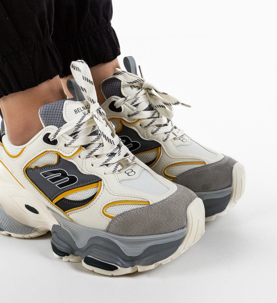 Sneakers Dama Galata Gri - Confort Urban - imagine 4