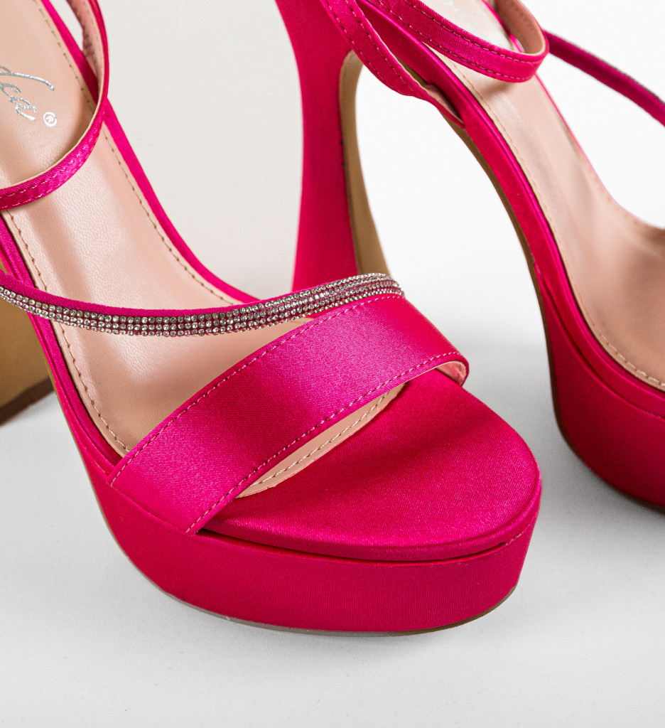 Sandale cu Toc Nastia Fuchsia - Eleganță Vibrantă - imagine 8
