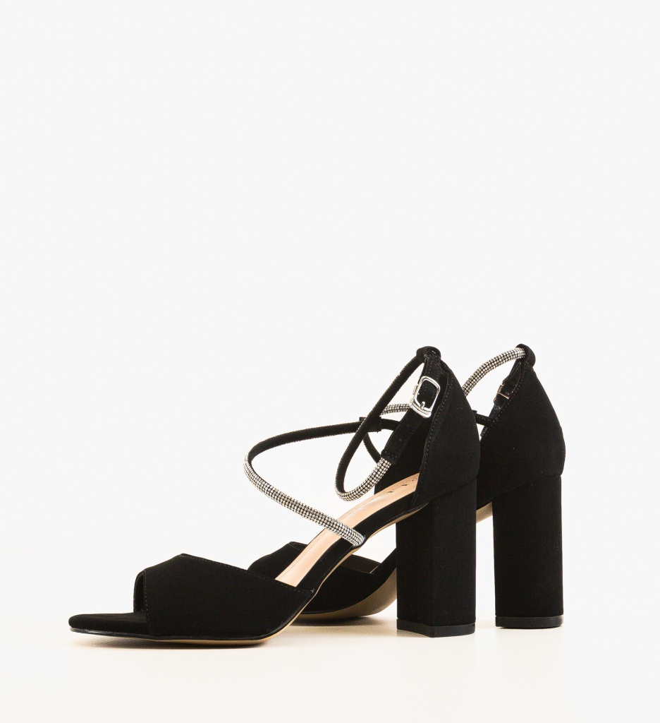 Sandale Barfa Negre cu Toc Elegant - imagine 3