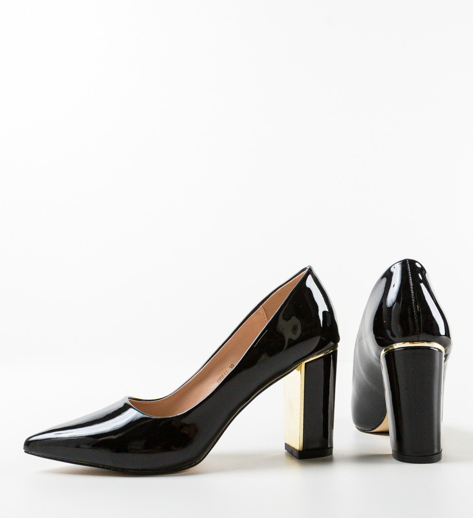 Pantofi Rigby Negri cu Toc Eleganți - imagine 6