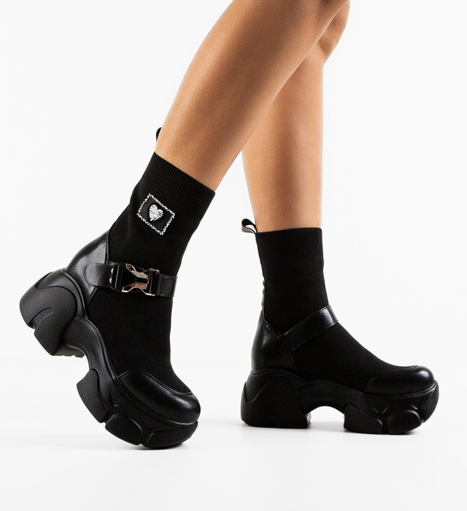 Sneakers Dama Tradale Negri | Stil și Confort - imagine 4