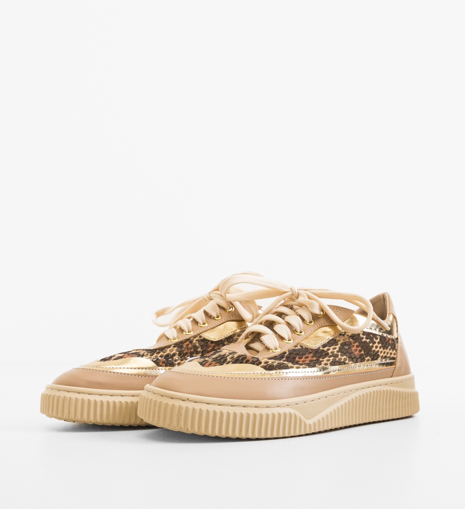 Sneakers Dama Fleralis Nude | Confort & Stil - imagine 5