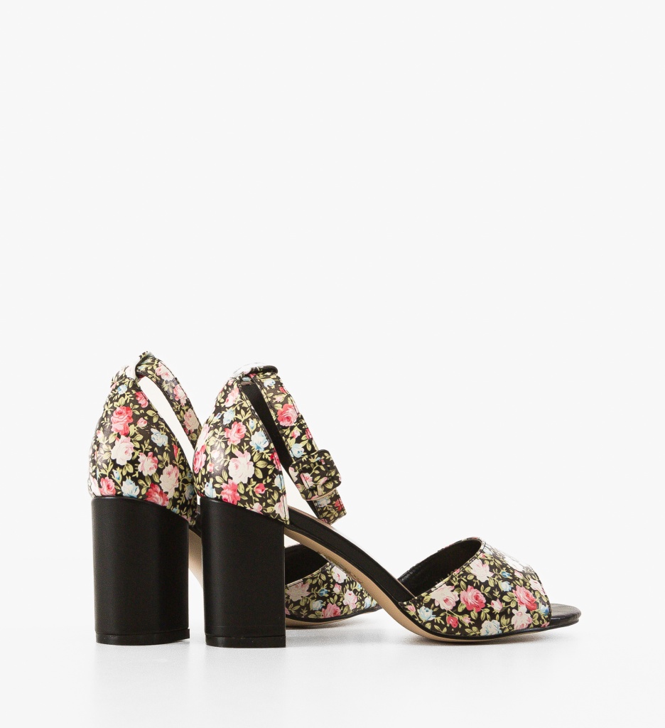 Sandale Buket Negre | Eleganță cu Toc - imagine 3