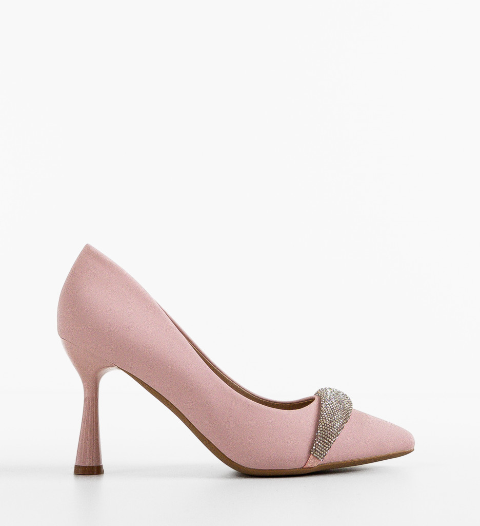 Pantofi dama Kadar Roz cu toc elegant - imagine 5