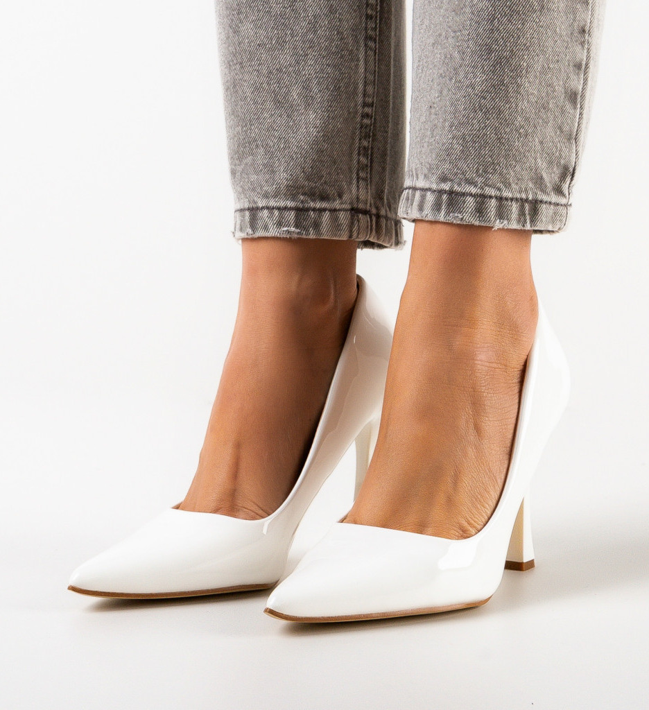 Pantofi Lindo Albi cu Toc - Eleganță și Stil - imagine 4