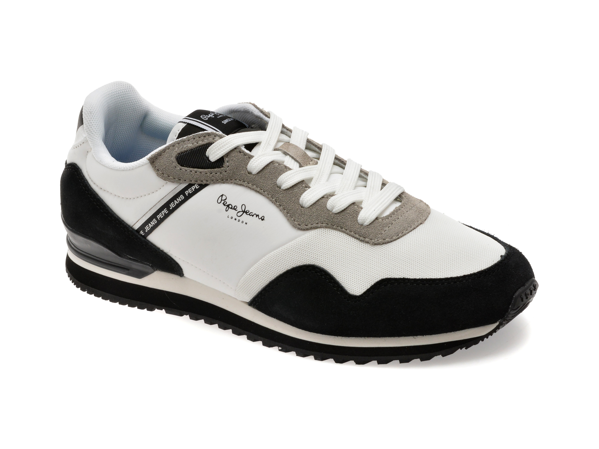 Pantofi PEPE JEANS London Life Alb-Negru