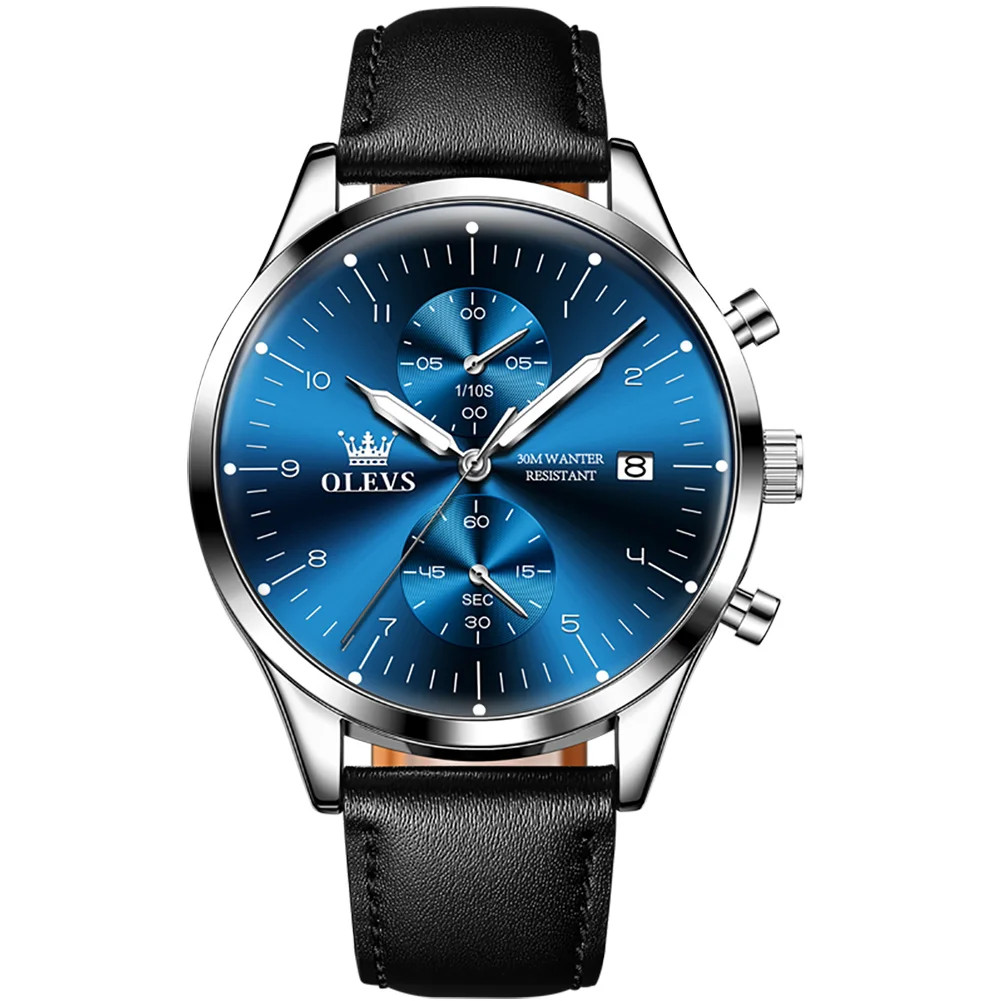 Ceas Barbatesc Olevs CS1664 Cu Piele Naturala