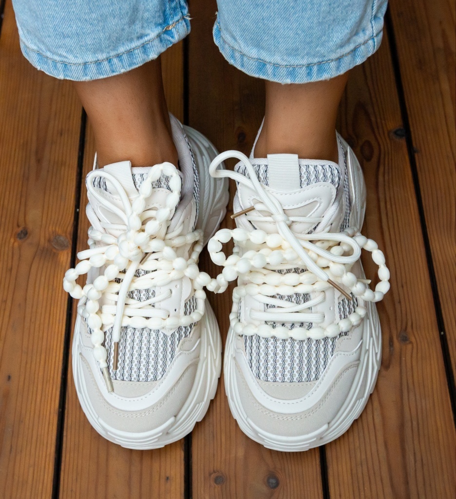 Sneakers Dama Lyud Bej - Confort și Stil - imagine 2