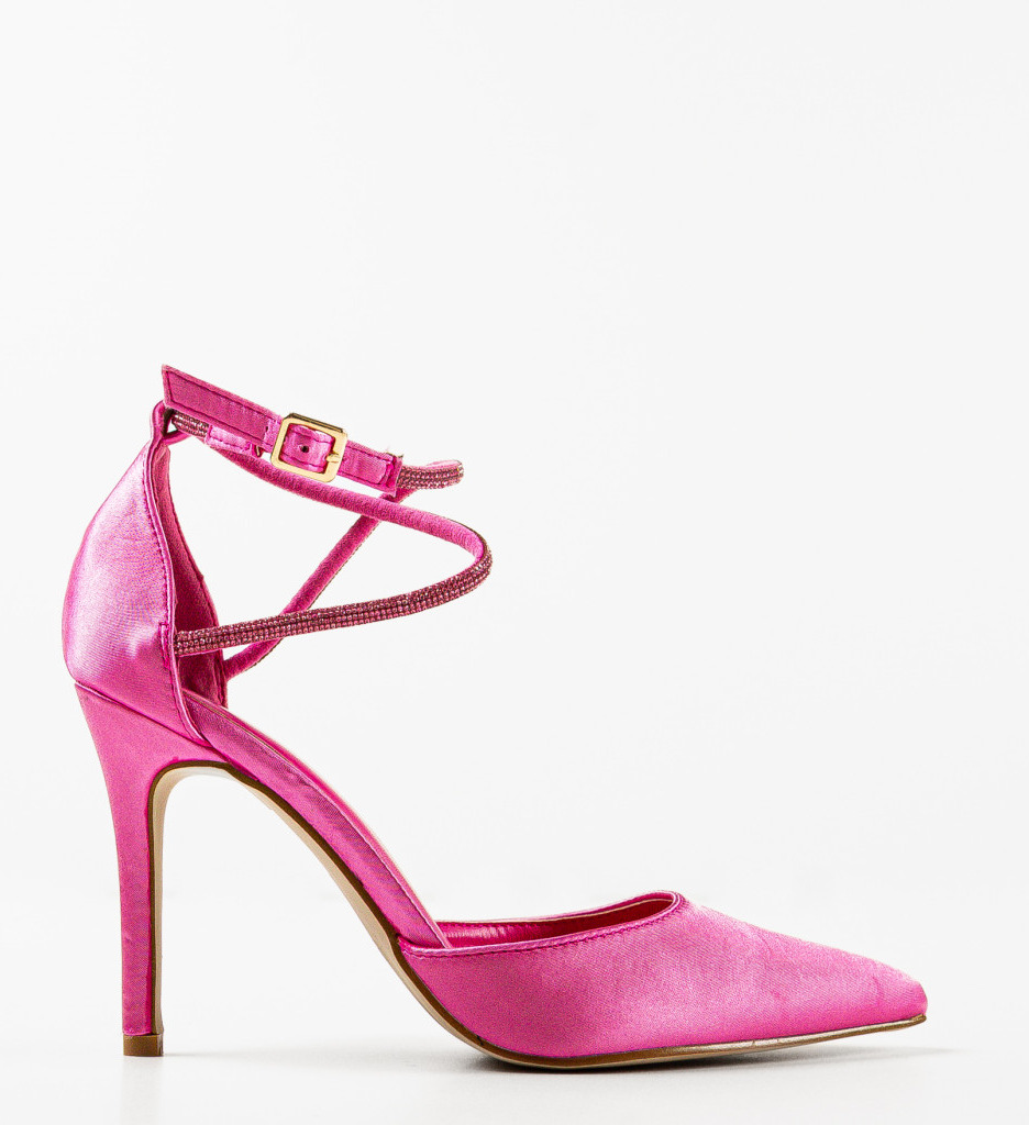 Pantofi Lakaz Roz cu Toc Elegant - imagine 4
