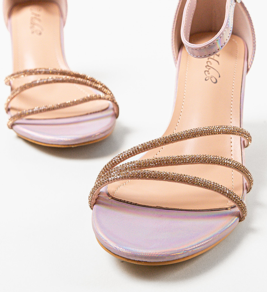 Sandale Yunus Roz cu Toc Elegante - imagine 6